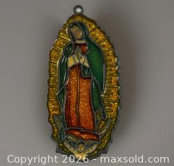 MaxSold Auction: Vintage Sun Catcher - Stained Glass look Mary Religious Christian  - Ogden (New York, USA) SELLER MANAGED Downsizing Online Auction - West Avenue