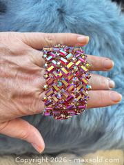 MaxSold Auction: SHERMAN BRACELET RIDGID Cuff,  Pink Aurora Borealis Rhinestone, vintage signed jewelry  - Niagara-On-The-Lake (Ontario, Canada) SELLER MANAGED Downsizing Online Auction - Four Mile Creek Road