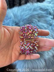 MaxSold Auction: SHERMAN BRACELET RIDGID Cuff,  Pink Aurora Borealis Rhinestone, vintage signed jewelry  - Niagara-On-The-Lake (Ontario, Canada) SELLER MANAGED Downsizing Online Auction - Four Mile Creek Road