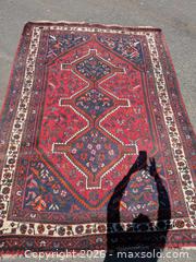 MaxSold Auction: Hand-Knotted Persian 4 x 6 Wool Area Rug — Red/Navy/Ivory - Chatham (New Jersey, USA) PARTNER MANAGED Estate Sale Online Auction - River Road