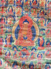 MaxSold Auction: Tibetan Thangka Painting of Buddha Grid with Silk Brocade - Chatham (New Jersey, USA) PARTNER MANAGED Estate Sale Online Auction - River Road