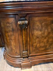MaxSold Auction: Traditional Dark Walnut Home Bar with Marble Top - Brantford (Ontario, Canada) PARTNER MANAGED Estate Sale Online Auction - Marshall Street