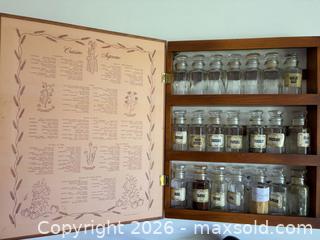 MaxSold Auction: Vintage 1970s Wall-Mounted Spice Rack with Glass Jars & Framed Print - Brantford (Ontario, Canada) PARTNER MANAGED Estate Sale Online Auction - Marshall Street