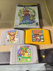 MaxSold Auction: Games N64 & GameCube: Super Mario 64, Donkey Kong 64, Mario Party 2, Super Mario Sunshine - Warwick (Rhode Island, USA) SELLER MANAGED Reseller Online Auction - Warwick Avenue