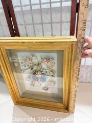 MaxSold Auction: Gilt Wood Framed Porcelain Floral Wall Plaque, measuring 16 1/2 inches wide by 19 1/2 inches high. - Warwick (Rhode Island, USA) SELLER MANAGED Reseller Online Auction - Warwick Avenue