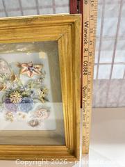 MaxSold Auction: Gilt Wood Framed Porcelain Floral Wall Plaque, measuring 16 1/2 inches wide by 19 1/2 inches high. - Warwick (Rhode Island, USA) SELLER MANAGED Reseller Online Auction - Warwick Avenue