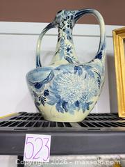 MaxSold Auction: Large Delft Blue & White Porcelain Double-Handled Vase - Warwick (Rhode Island, USA) SELLER MANAGED Reseller Online Auction - Warwick Avenue
