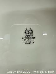 MaxSold Auction: Lenox Westchester 11-inch Porcelain Dinner Plate, White with Gold Rim - Warwick (Rhode Island, USA) SELLER MANAGED Reseller Online Auction - Warwick Avenue