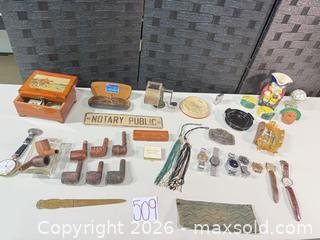 MaxSold Auction: Mixed Estate Lot: Pipes, Wrist & Pocket Watches, Small Collectibles - Warwick (Rhode Island, USA) SELLER MANAGED Reseller Online Auction - Warwick Avenue