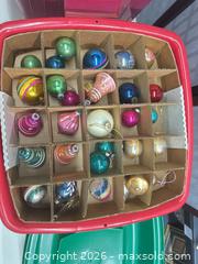 MaxSold Auction: Vintage Mid-Century Glass Novelty Christmas Ornaments - Warwick (Rhode Island, USA) SELLER MANAGED Reseller Online Auction - Warwick Avenue