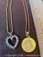 MaxSold Auction: 14K Gold Stamped Coin Pendant Necklaces (Multiple) - Aurora (Colorado, USA) SELLER MANAGED Estate Sale Online Auction - East Lasalle Place