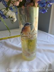 MaxSold Auction: Assorted Turquoise & Frosted Glass Vases, Pedestals, Lamp & Faux Flowers - Aurora (Colorado, USA) SELLER MANAGED Estate Sale Online Auction - East Lasalle Place