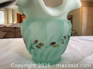 MaxSold Auction: Fenton Opulence Handled Glass Basket with Hand-Painted Floral - Aurora (Colorado, USA) SELLER MANAGED Estate Sale Online Auction - East Lasalle Place