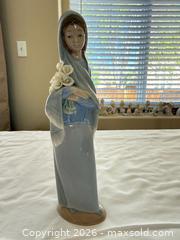 MaxSold Auction: Lladró Porcelain Madonna Woman Holding Flowers Figurine - Aurora (Colorado, USA) SELLER MANAGED Estate Sale Online Auction - East Lasalle Place