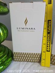 MaxSold Auction: Luminara Green Glass Candle Holder Pair - Aurora (Colorado, USA) SELLER MANAGED Estate Sale Online Auction - East Lasalle Place