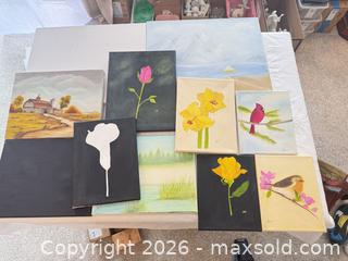 MaxSold Auction: Mixed-Size Acrylic Floral, Landscape & Wildlife Canvases (6-10) - Aurora (Colorado, USA) SELLER MANAGED Estate Sale Online Auction - East Lasalle Place