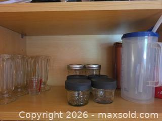 MaxSold Auction: Mixed glassware & drinkware lot with mugs, jars, pitcher - Aurora (Colorado, USA) SELLER MANAGED Estate Sale Online Auction - East Lasalle Place
