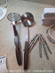 MaxSold Auction: Mixed Kitchen Utensil Set 6–15 Pieces Stainless Steel & Silicone - Aurora (Colorado, USA) SELLER MANAGED Estate Sale Online Auction - East Lasalle Place