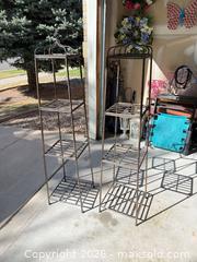 MaxSold Auction: Pair of Metal Etagere Shelving Units, 4 Shelves, Bronze Patina - Aurora (Colorado, USA) SELLER MANAGED Estate Sale Online Auction - East Lasalle Place