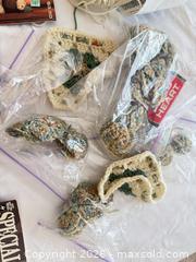 MaxSold Auction: Red Heart Worsted Yarn Lot with Crochet Hook and Granny Squares - Aurora (Colorado, USA) SELLER MANAGED Estate Sale Online Auction - East Lasalle Place