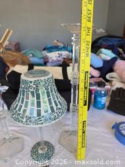 MaxSold Auction: Set of 3 Glass & Mosaic Candlesticks and Decorative Lamp - Aurora (Colorado, USA) SELLER MANAGED Estate Sale Online Auction - East Lasalle Place
