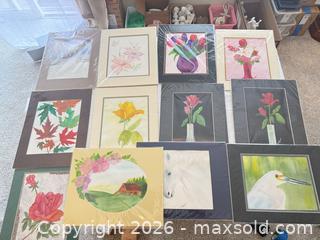 MaxSold Auction: Set of 9–12 Matted Watercolor Prints with 11 x 14 in Mats - Aurora (Colorado, USA) SELLER MANAGED Estate Sale Online Auction - East Lasalle Place