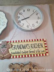 MaxSold Auction: Set of Wall Clock, Sign, Plaque and Embroidery Hoop Art - Aurora (Colorado, USA) SELLER MANAGED Estate Sale Online Auction - East Lasalle Place
