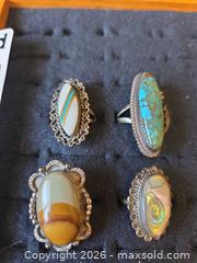MaxSold Auction: Sterling Silver Southwestern Turquoise & Abalone Ring, US 8 - Aurora (Colorado, USA) SELLER MANAGED Estate Sale Online Auction - East Lasalle Place
