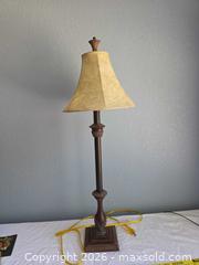 MaxSold Auction: Traditional Antique-Style Metal and Wood Table Lamp with Bell Shade - Aurora (Colorado, USA) SELLER MANAGED Estate Sale Online Auction - East Lasalle Place