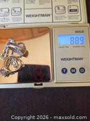 MaxSold Auction: Yellow Solid 14 k Gold Ring and Rope Necklace with crystal stones - Aurora (Colorado, USA) SELLER MANAGED Estate Sale Online Auction - East Lasalle Place