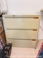 MaxSold Auction: Beige Metal 3-Drawer Lateral File Cabinet - Saanich (British Columbia, Canada) PARTNER MANAGED Moving Online Auction - Arbutus Road (CONDO)