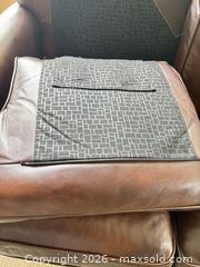 MaxSold Auction: Brown Genuine Leather 3-Seater Sofa with Rolled Arms - Saanich (British Columbia, Canada) PARTNER MANAGED Moving Online Auction - Arbutus Road (CONDO)