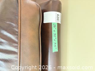 MaxSold Auction: Brown Leather Loveseat with Rolled Arms - Saanich (British Columbia, Canada) PARTNER MANAGED Moving Online Auction - Arbutus Road (CONDO)