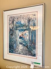 MaxSold Auction: Framed Signed Watercolor-Style Garden Lithograph, Around 31" x 38.5" - Saanich (British Columbia, Canada) PARTNER MANAGED Moving Online Auction - Arbutus Road (CONDO)