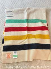 MaxSold Auction: Hudson's Bay Style Wool Twin Blanket, Multistripe - Saanich (British Columbia, Canada) PARTNER MANAGED Moving Online Auction - Arbutus Road (CONDO)
