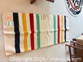 MaxSold Auction: Hudson's Bay Style Wool Twin Blanket, Multistripe - Saanich (British Columbia, Canada) PARTNER MANAGED Moving Online Auction - Arbutus Road (CONDO)