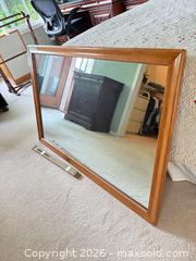 MaxSold Auction: Large Traditional Brown Vilas Wood Wall Mirror with Glass - Saanich (British Columbia, Canada) PARTNER MANAGED Moving Online Auction - Arbutus Road (CONDO)