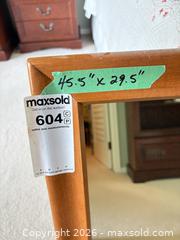 MaxSold Auction: Large Traditional Brown Vilas Wood Wall Mirror with Glass - Saanich (British Columbia, Canada) PARTNER MANAGED Moving Online Auction - Arbutus Road (CONDO)