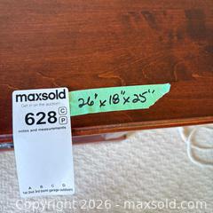 MaxSold Auction: Mahogany Brown Traditional Nightstand with 3 Drawers - Saanich (British Columbia, Canada) PARTNER MANAGED Moving Online Auction - Arbutus Road (CONDO)