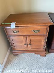 MaxSold Auction:  Medium Brown Nightstand with Drawer & Cabinet - Saanich (British Columbia, Canada) PARTNER MANAGED Moving Online Auction - Arbutus Road (CONDO)