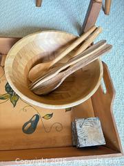 MaxSold Auction: Mixed Lot: Wooden Serving Set with Marble Coaster - Saanich (British Columbia, Canada) PARTNER MANAGED Moving Online Auction - Arbutus Road (CONDO)