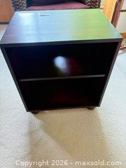 MaxSold Auction: Small Dark Brown Engineered Wood Bookshelf - Saanich (British Columbia, Canada) PARTNER MANAGED Moving Online Auction - Arbutus Road (CONDO)