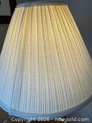 MaxSold Auction: Traditional Brass Floor Lamp with Cream Fabric Shade - Saanich (British Columbia, Canada) PARTNER MANAGED Moving Online Auction - Arbutus Road (CONDO)