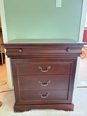 MaxSold Auction: Traditional Mahogany Wood Nightstand with 4 Drawers - Saanich (British Columbia, Canada) PARTNER MANAGED Moving Online Auction - Arbutus Road (CONDO)