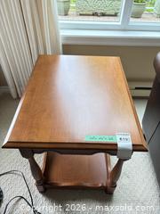 MaxSold Auction: Traditional Vilas Wood End/Side Table 20 x 26 x 24 in - Saanich (British Columbia, Canada) PARTNER MANAGED Moving Online Auction - Arbutus Road (CONDO)