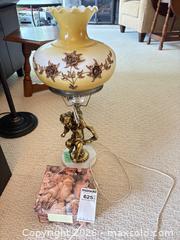 MaxSold Auction: Victorian Revival Cherub Table Lamp with Ruffled Glass Shade - Saanich (British Columbia, Canada) PARTNER MANAGED Moving Online Auction - Arbutus Road (CONDO)