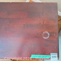 MaxSold Auction: Wood Nightstand End Table, Dark Cherry Mahogany - Saanich (British Columbia, Canada) PARTNER MANAGED Moving Online Auction - Arbutus Road (CONDO)