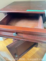 MaxSold Auction: Wood Nightstand End Table, Dark Cherry Mahogany - Saanich (British Columbia, Canada) PARTNER MANAGED Moving Online Auction - Arbutus Road (CONDO)