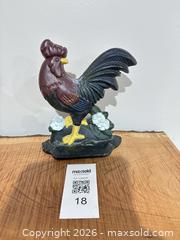 MaxSold Auction: Cast Iron Rooster Doorstop — Medium, Black/Brown/Yellow - Quinte West (Ontario, Canada) SELLER MANAGED Downsizing Online Auction - Rosewood Drive