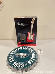 MaxSold Auction: LEGO Fender Stratocaster Ideas Set with Philadelphia Eagles Sign B3 - Richland Township (Pennsylvania, USA) PARTNER MANAGED Moving Online Auction - Winterthur Lane